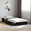 Schwarzes Bettgestell mit Schubladen Piada 90x190cm (Holz)