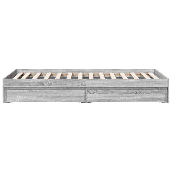 Bettrahmen grau mit Schubladen Piada 75x190cm (Holz)
