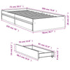 Bettrahmen grau mit Schubladen Piada 75x190cm (Holz)