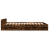 Räuchereiche Bettgestell mit Schubladen Calinoiu 160x200cm (Holz)