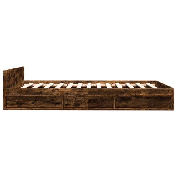 Räuchereiche Bettgestell mit Schubladen Calinoiu 160x200cm (Holz)