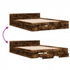 Räuchereiche Bettgestell mit Schubladen Calinoiu 160x200cm (Holz)