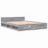 Graues Bettgestell mit Schubladen Calinoiu 150x200cm (Holz)