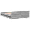 Graues Bettgestell mit Schubladen Calinoiu 150x200cm (Holz)