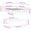 Graues Bettgestell mit Schubladen Calinoiu 150x200cm (Holz)