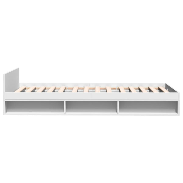Bettgestell weiß mit Schublade Calinoiu 90x200cm (Holz)
