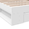 Bettgestell weiß mit Schublade Calinoiu 90x200cm (Holz)