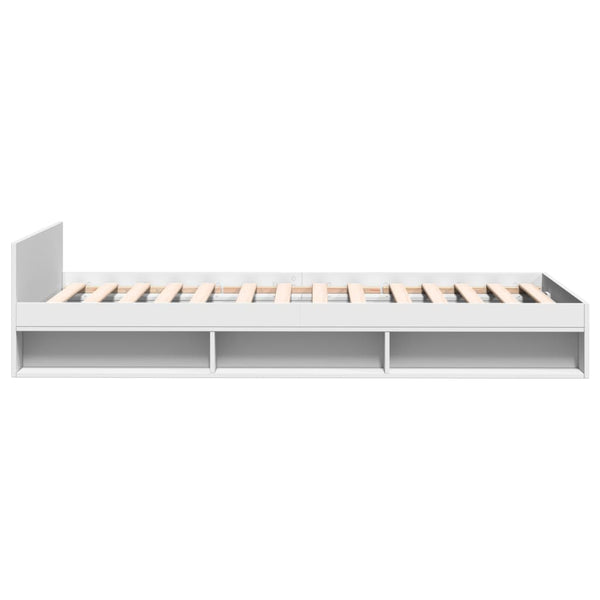 Bettgestell weiß mit Schublade Calinoiu 75x190cm (Holz)