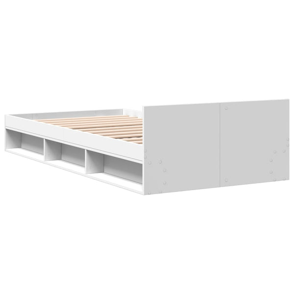 Bettgestell weiß mit Schublade Calinoiu 75x190cm (Holz)