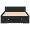 Schwarzes Bettgestell mit Schublade Calinoiu 75x190cm (Holz)