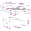 Schwarzes Bettgestell mit Schublade Calinoiu 75x190cm (Holz)