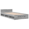 Graues Bettgestell mit Schublade Calinoiu 75x190cm (Holz)