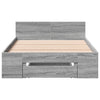 Graues Bettgestell mit Schublade Calinoiu 75x190cm (Holz)