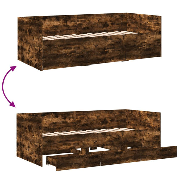Schlafsofa Savutammi mit Schubladen Toff 100x200cm (Holz)