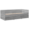Graues Schlafsofa mit Schubladen Toff 100x200cm (Holz)