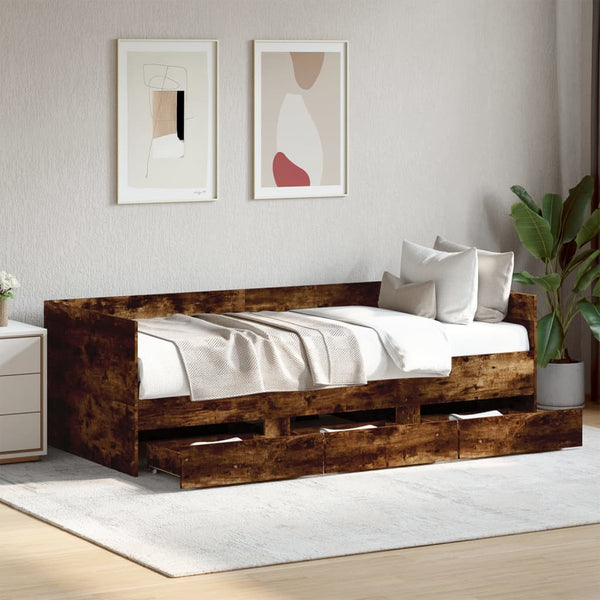 Schlafsofa Savutammi mit Schubladen Toff 90x200cm (Holz)