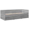 Graues Schlafsofa mit Schubladen Toff 90x200cm (Holz)