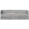 Graues Schlafsofa mit Schubladen Toff 90x200cm (Holz)
