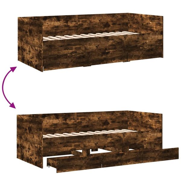 Schlafsofa Savutammi mit Schubladen Toff 90x190cm (Holz)