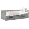 Graues Schlafsofa mit Schubladen Toff 90x190cm (Holz)