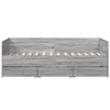 Graues Schlafsofa mit Schubladen Toff 90x190cm (Holz)
