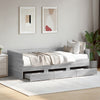 Graues Schlafsofa mit Schubladen Toff 90x190cm (Holz)