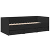 Schlafsofa Toff 75x190cm mit Schubladen, schwarz (Holz)