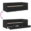 Schlafsofa Toff 75x190cm mit Schubladen, schwarz (Holz)