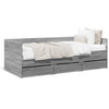 Graues Schlafsofa mit Schubladen Toff 75x190cm (Holz)
