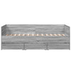 Graues Schlafsofa mit Schubladen Toff 75x190cm (Holz)