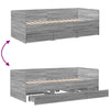 Graues Schlafsofa mit Schubladen Toff 75x190cm (Holz)