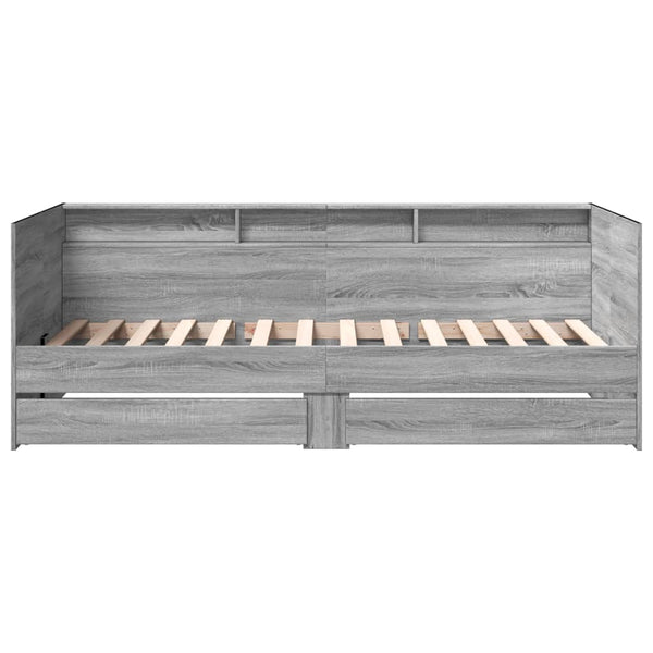 Graues Schlafsofa mit Schubladen ohne Matratze Invalizilor 100x200cm (Sonoma)