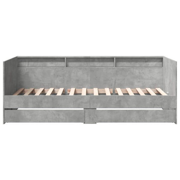 Betongraues Schlafsofa mit Schubladen ohne Matratze Invalizilor 90x190cm