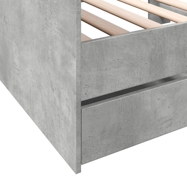 Betongraues Schlafsofa mit Schubladen ohne Matratze Invalizilor 90x190cm