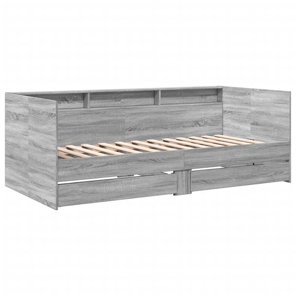 Graues Schlafsofa mit Schubladen Invalizilor 75x190cm (Holz)