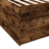 Schlafsofa aus Eiche rauchfarben mit Schubladen Dulcica 100x200cm (Holz)