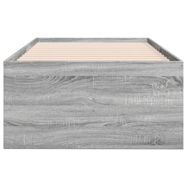 Graues Schlafsofa mit Schubladen Dulcica 100x200cm (Holz)