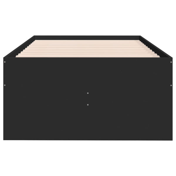 Schwarzes Schlafsofa mit Schubladen Dulcica 90x200cm (Holz)