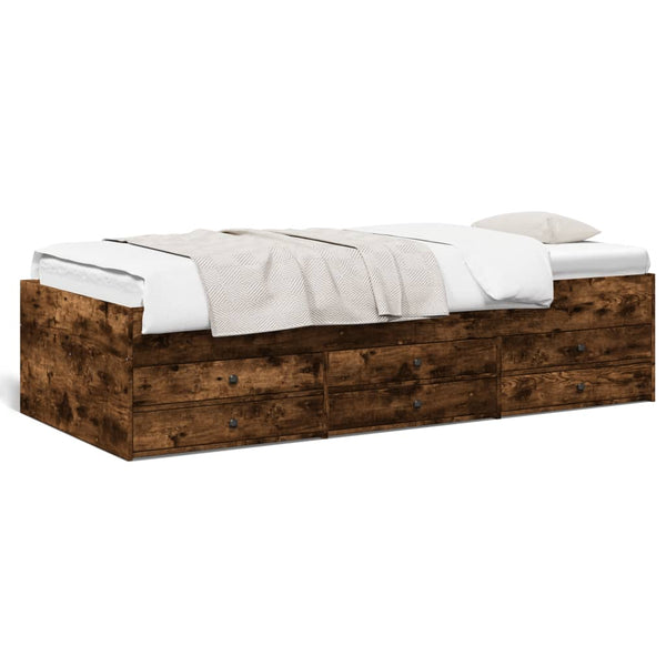 Schlafcouch Rauch-Eiche mit Schubladen Dulcica 90x200cm (Holz)