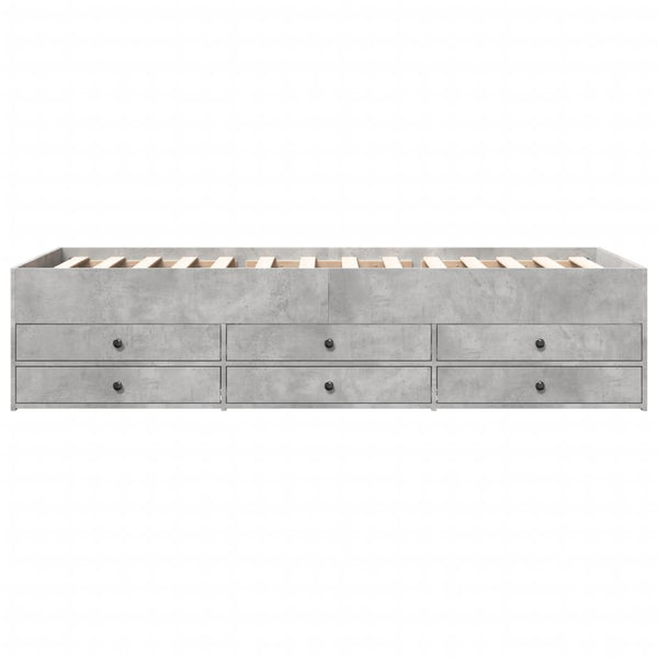 Betongraues Schlafsofa mit Schubladen Dulcica 90x190cm (Holz)