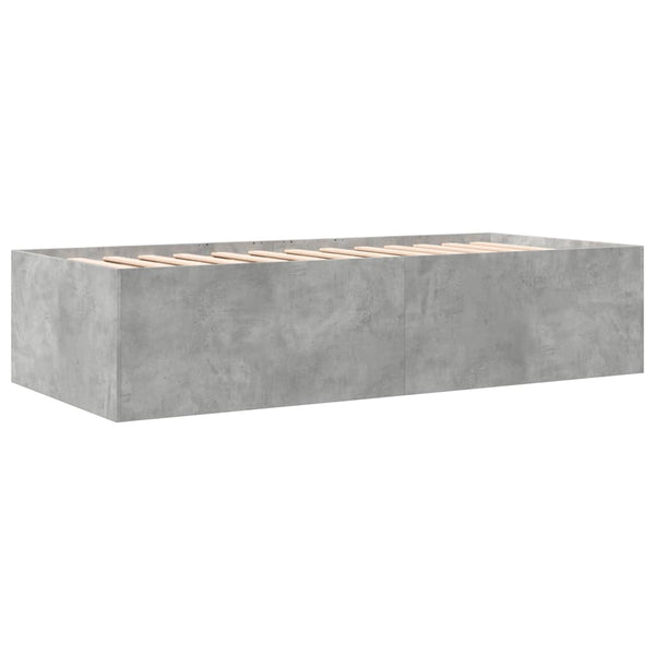 Betongraues Schlafsofa mit Schubladen Dulcica 90x190cm (Holz)