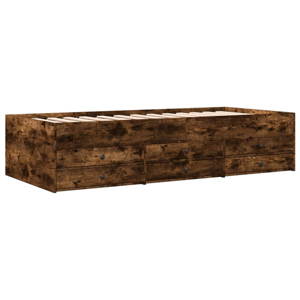 Dauereiche Schlafsofa mit Schubladen Dulcica 90x190cm (Holz)