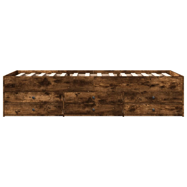 Dauereiche Schlafsofa mit Schubladen Dulcica 90x190cm (Holz)