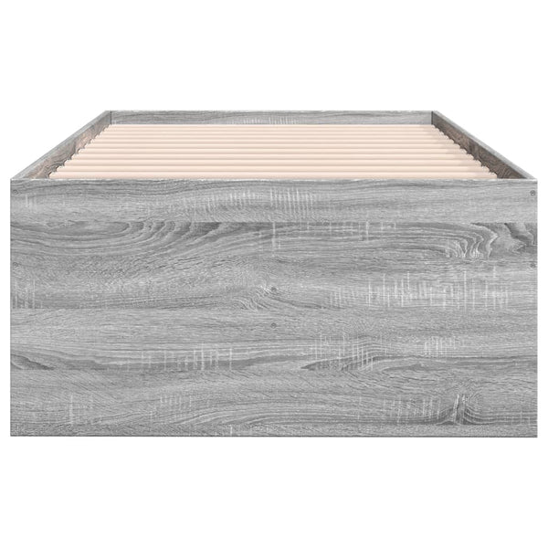 Graues Schlafsofa mit Schubladen Dulcica 90x190cm (Holz)