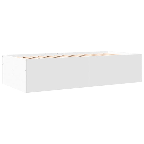 Weißes Schlafsofa mit Schubladen Dulcica 75x190cm (Holz)