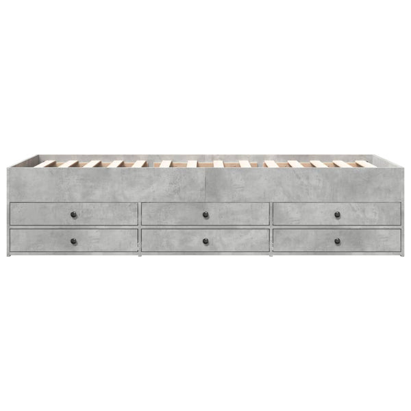 Betongraues Schlafsofa mit Schubladen Dulcica 75x190cm (Holz)