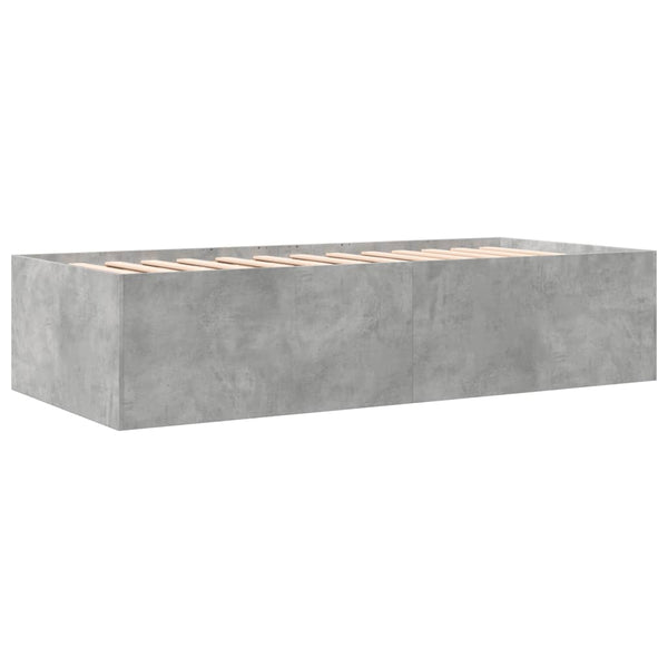 Betongraues Schlafsofa mit Schubladen Dulcica 75x190cm (Holz)