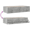 Betongraues Schlafsofa mit Schubladen Dulcica 75x190cm (Holz)