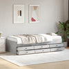 Betongraues Schlafsofa mit Schubladen Dulcica 75x190cm (Holz)