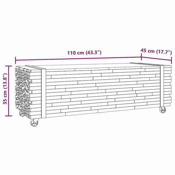 Couchtisch Iulika 110x45x35cm (Teak)
